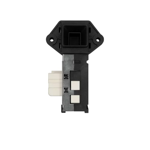 میکروسوئیچ لباسشویی سامسونگ مدل دهانه بزرگ با بدنه مشکی و سوکت سفید روی پس‌زمینه سفید